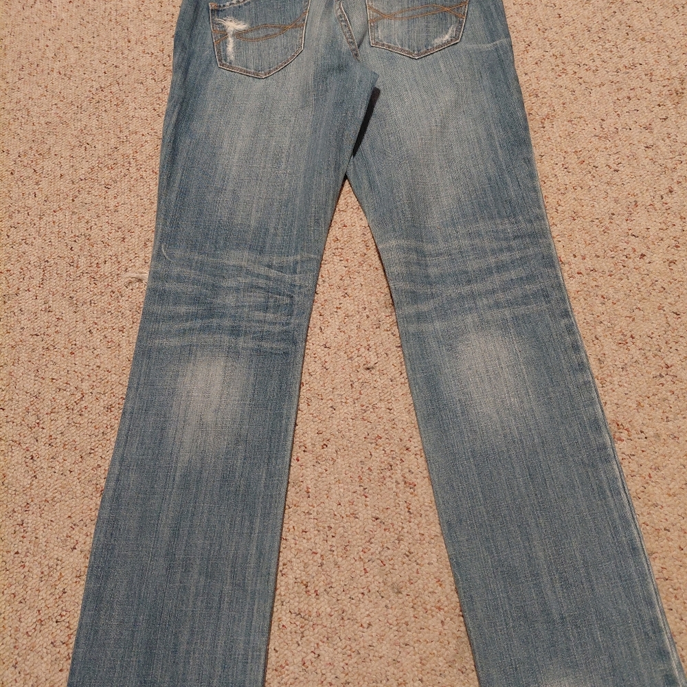 Women's Distressed Blue Jeans Straigth Leg Abercrombie Y2k Vintage Model ERIN - Picture 5 of 13